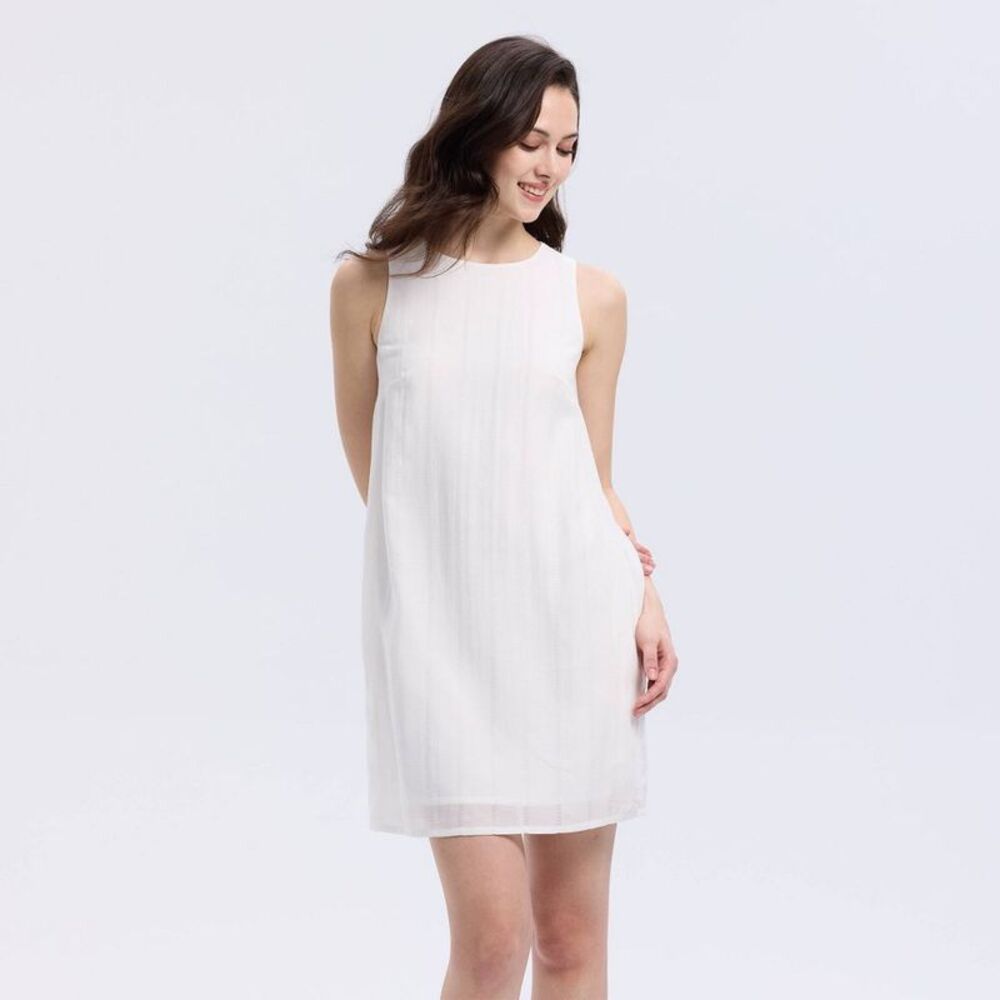 Women's Jacquard Mini Shift Dress - A New Day White XS